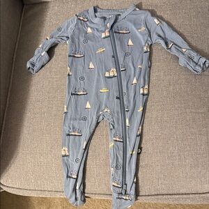 Blue Nautical Print Kids One Piece. KYTE baby size newborn.